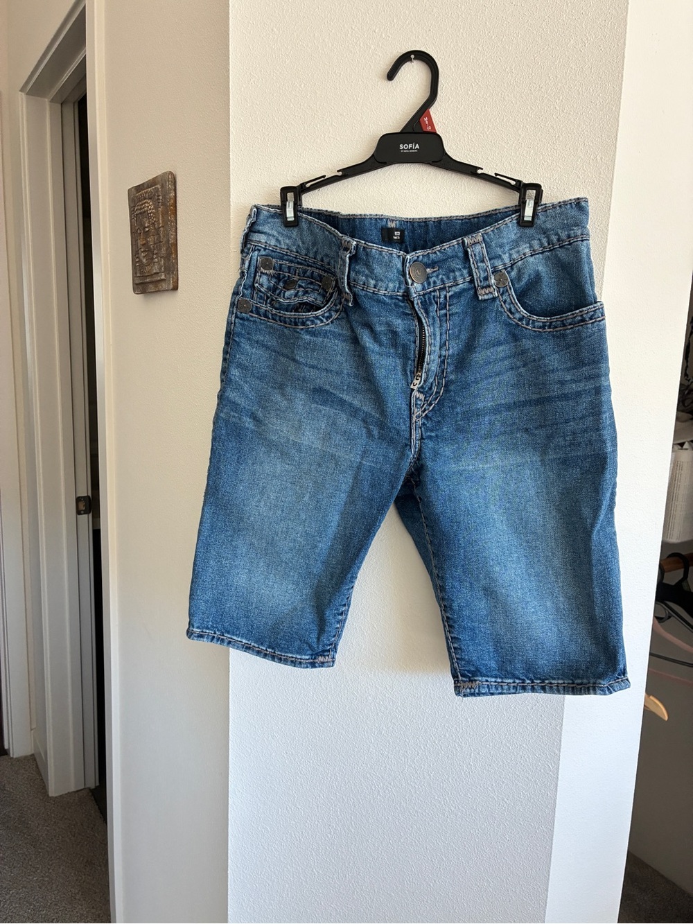 True religion denim shorts